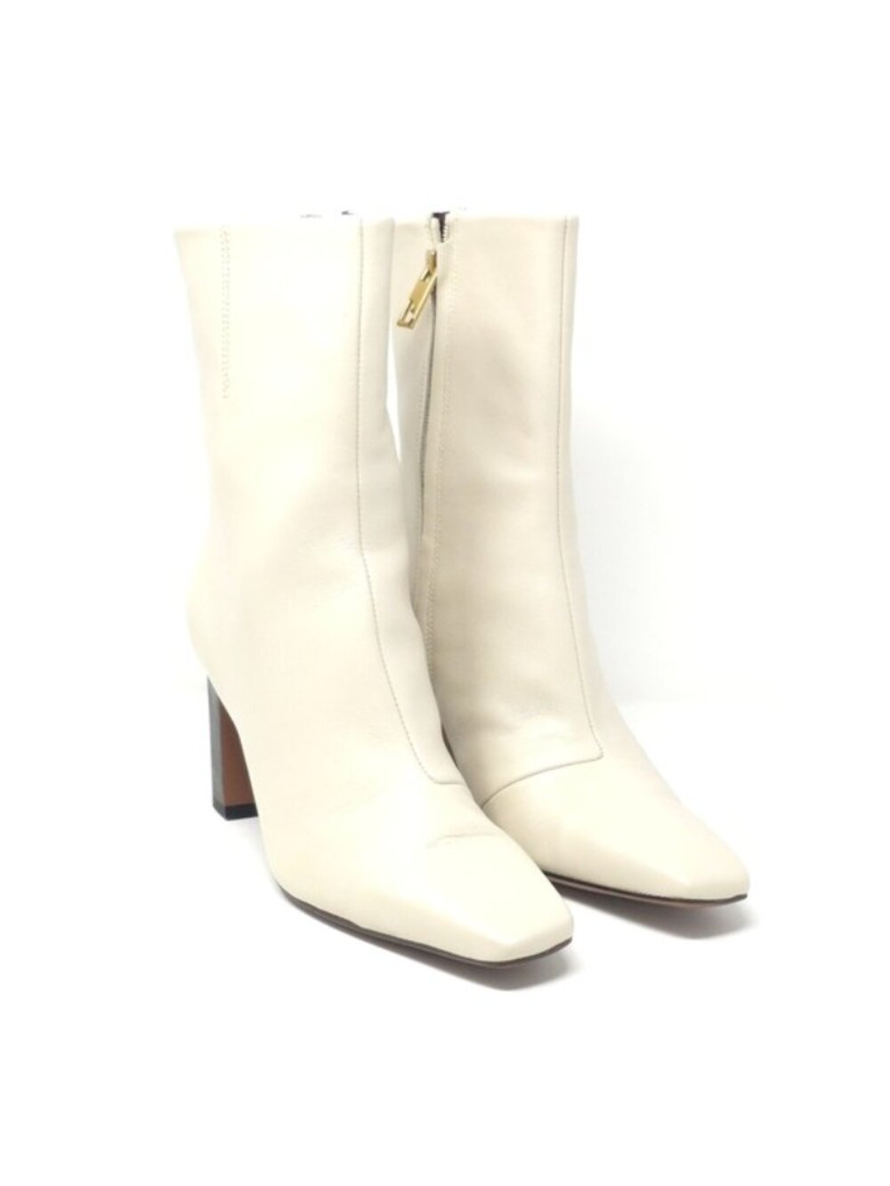 Franco Sarto Briar Snip Toe Heeled Ankle Boot Chalk White Leather 8 M - Picture 2 of 16